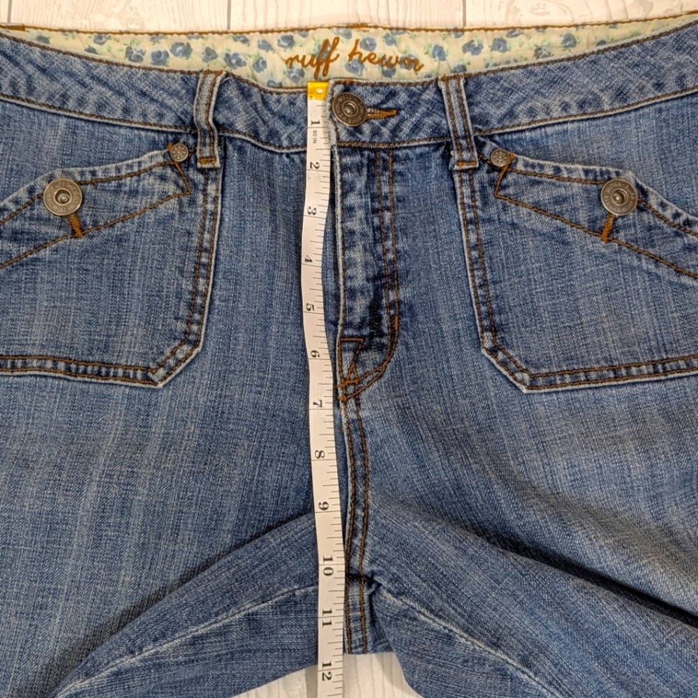 Ruff Hewn Capri Cuffed Jeans Women's Size 12 With Flap Pockets Jean Capris - Picture 12 of 14